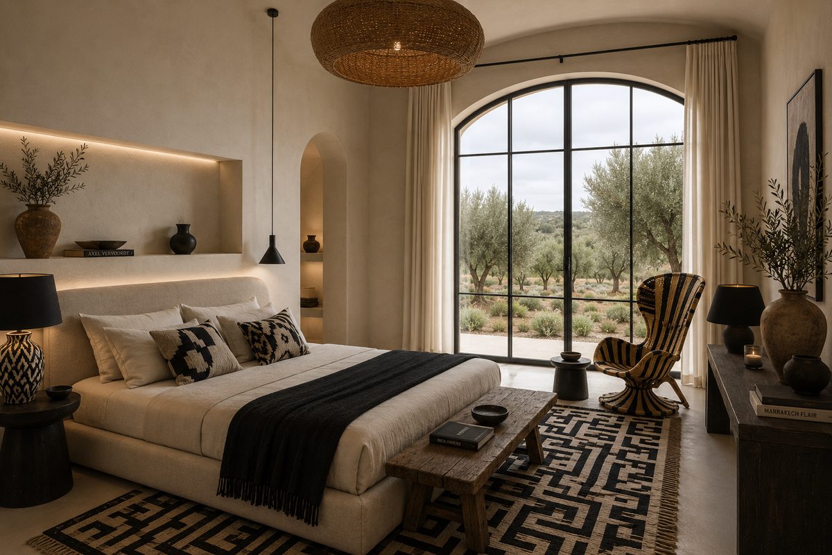 Camera da letto con vista sull'uliveto
